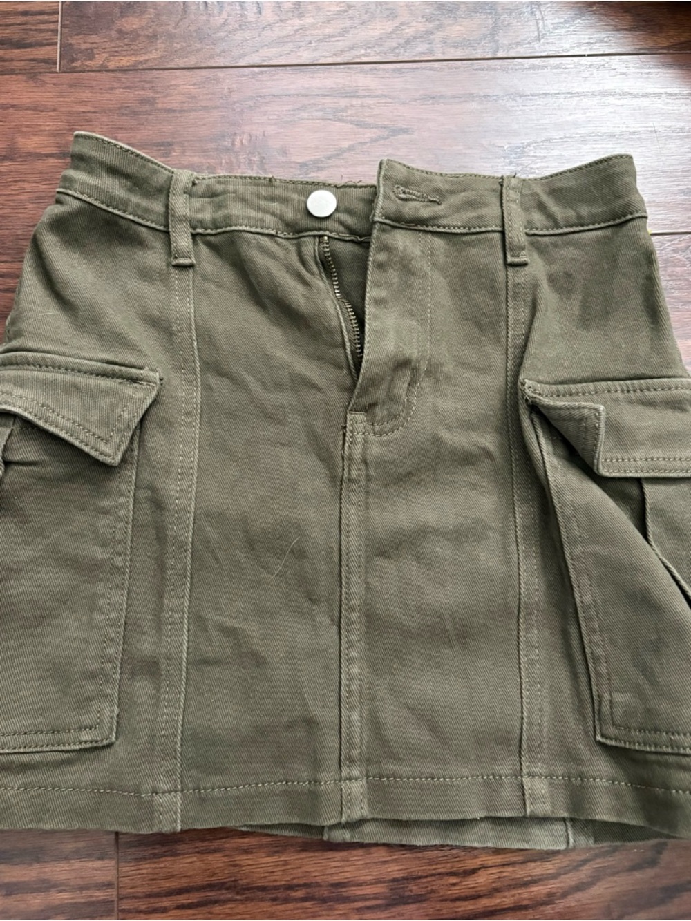 Windsor Olive Green Cargo Mini Skirt